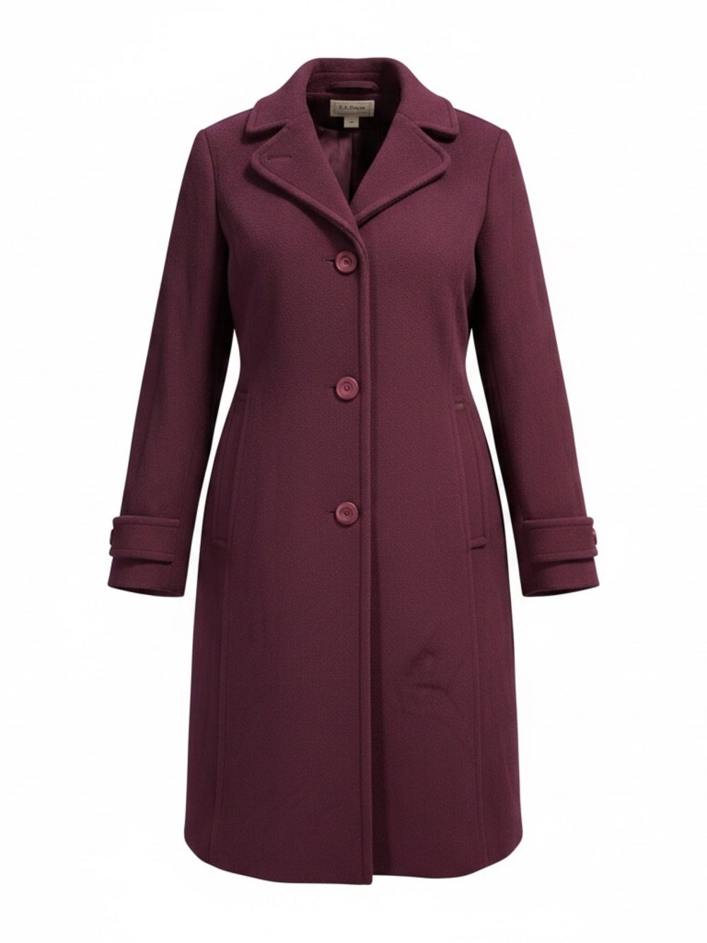 Vintage L.L. Bean Plum Wool Pea Coat